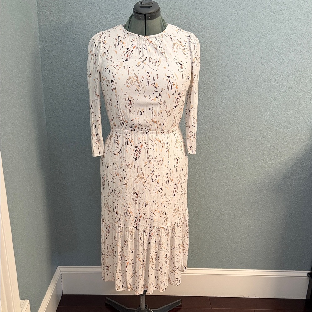a new day Ivory Midi Dress with Multicolor Speckle Print